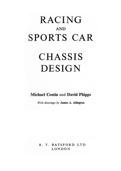 Racing & Sports Car Chassis Design - David Phipps