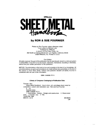 Sheet Metal Handbook - Ron & Sue Fournier - Image 2