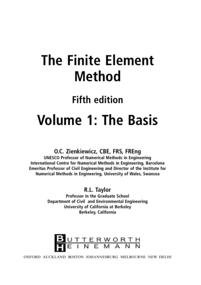 The Finite Element Method Vol1 - The Basis - R. Taylor - Image 2