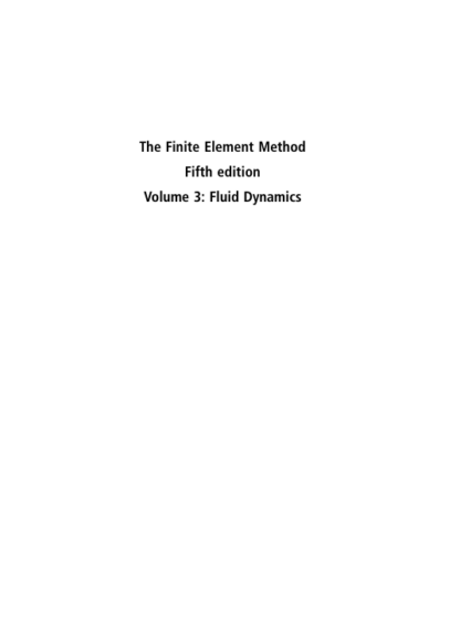 The Finite Element Method Vol3 - Fluid Dynamics - R. Taylor