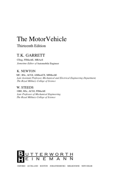 The Motor Vehicle - Garret T.K