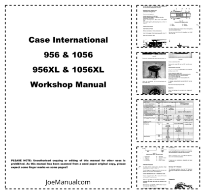 CASE 956 1056 XL International Tractor Workshop Manual