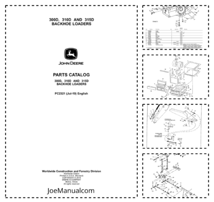 John Deere 300D 310D 315D Backhoe Parts Catalog