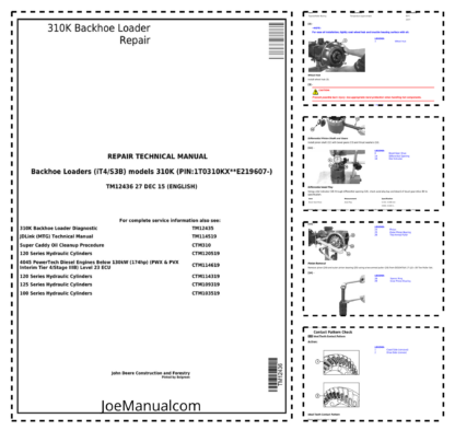 John Deere 310K Backhoe Repair Manual