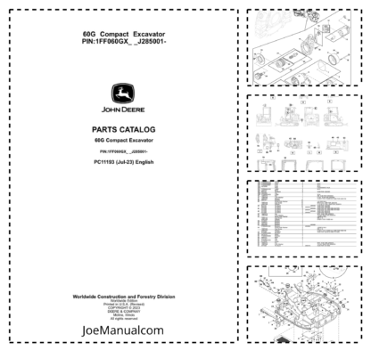 John Deere 60G Excavator Parts Catalog