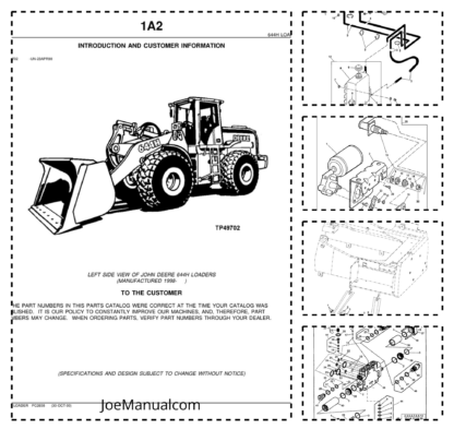 John Deere 644H Whel Loader Parts Catalog