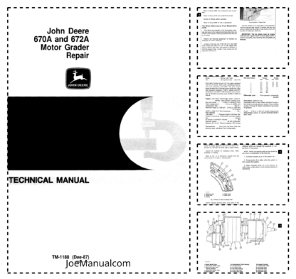 John Deere 670A 672A Motor Grader Repair Manual