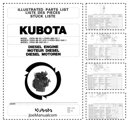 Kubota D1105 Engine Parts Catalog