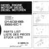 Kubota D1402BB-BBS Diesel Engine Parts List