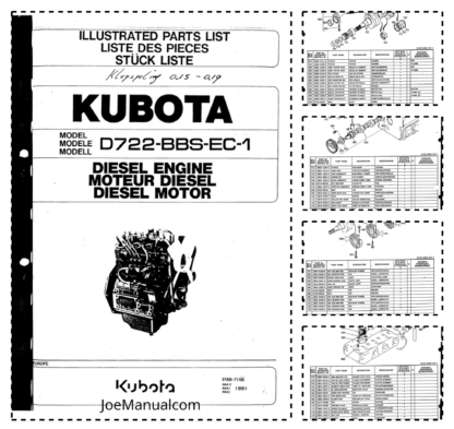 Kubota D722-BBS-EC-1 Diesel Engine Parts Catalog