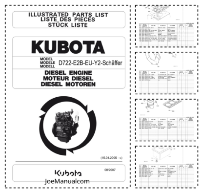 Kubota D722-E2B-EU-Y2 Diesel Engine Parts Manual