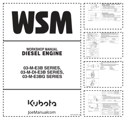 Kubota E3B E3BG Series Engine Workshop Manual