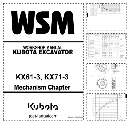 Kubota KX61-3 KX71-3 Excavator Workshop Manual