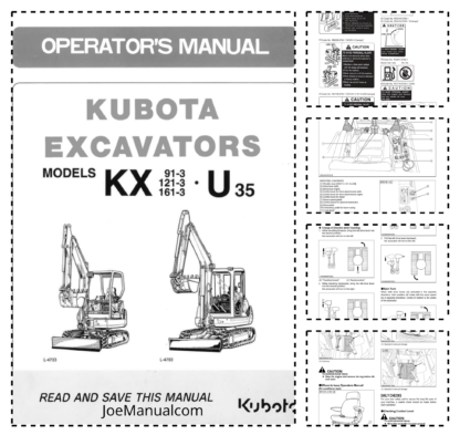 Kubota KX91-3 KX121-3 K161-3 U35 Operators Manual