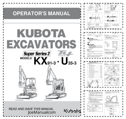 Kubota KX91-3 U35-3  Excavator Operators Manual