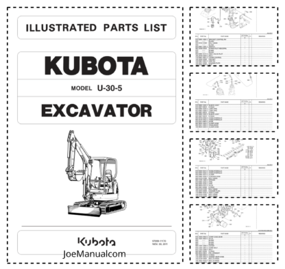 Kubota U-30-5 Excavator Parts Catalog
