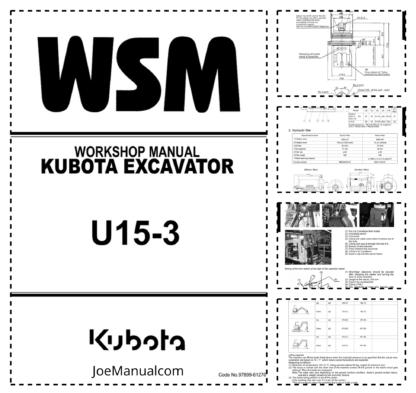 Kubota U15-3 Excavator Workshop Manual
