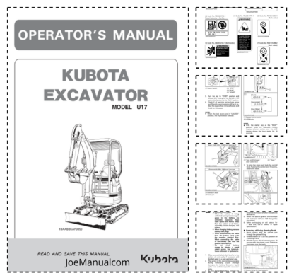 Kubota U17 Excavator Operators Manual
