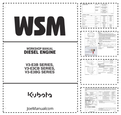 Kubota V3-E3B, V3-E3CB, V3-E3BG Diesel Engine Workshop Manual