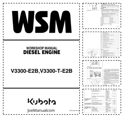 Kubota V3300-E2B, V3300-T-E2B Diesel Engine Workshop Manual