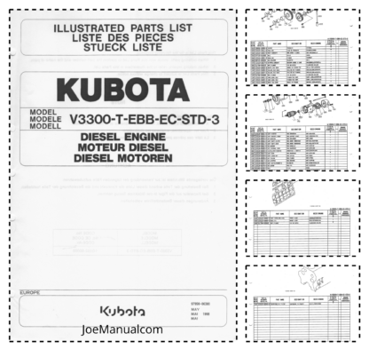 Kubota V3300 Diesel Engine Parts Catalog