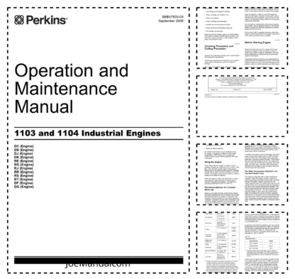 PERKINS 1103 and 1104C Operation