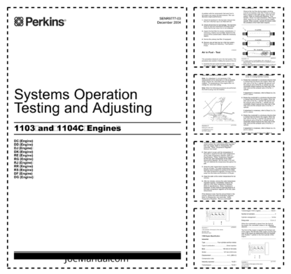 PERKINS 1103 and 1104C Testing and Adjusting