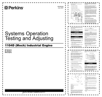 PERKINS 1104D Testing and Adjusting