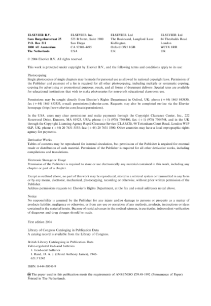 Valve-Regulated Lead-Acid Batteries - D.A.J Rand - Image 2