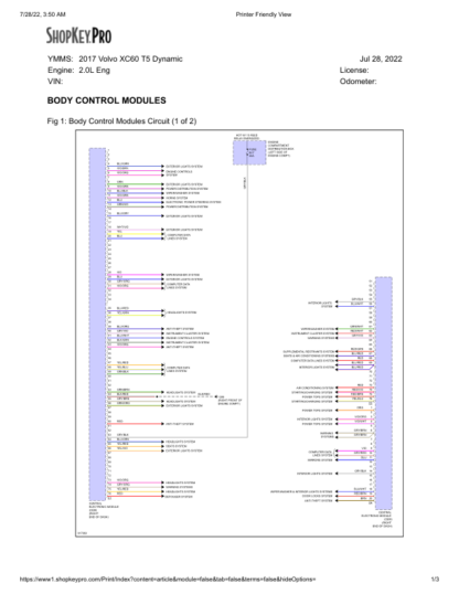 Volvo XC60 T5 Dynamic 2017 Electric Service Manual - Image 3