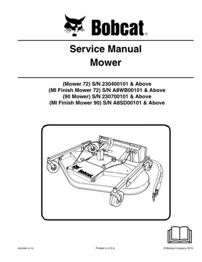 Bobcat 72 90 Finish Mower Service Manual - Image 2