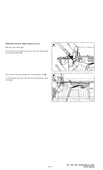Bobcat 741 742 742B 743 743B 743DS Skidsteer Service Manual - Image 5