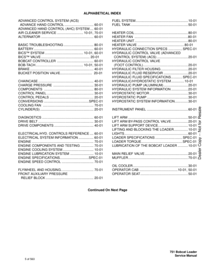 Bobcat 751 Skidsteer Loader Service Manual 5153 5156 - Image 3