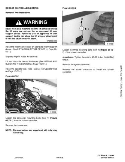 Bobcat 751 Skidsteer Loader Service Manual 5153 5156 - Image 10
