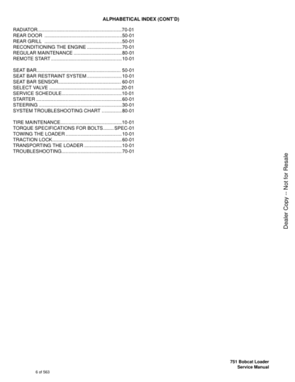 Bobcat 751 Skidsteer Loader Service Manual 5153 5156 - Image 4