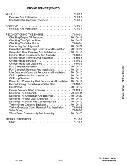 Bobcat 751 Skidsteer Loader Service Manual 5153 5156 - Image 12