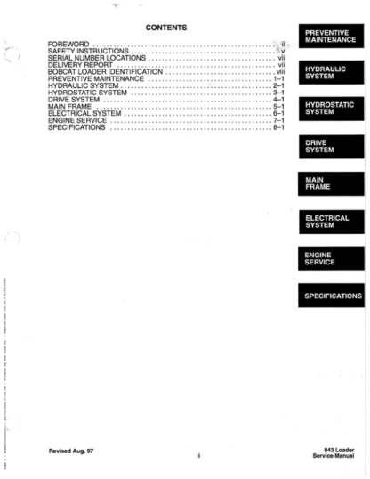 Bobcat 843 Skidsteer Service Manual - Image 3