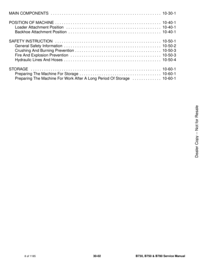 Bobcat B730 B750 B780 Backhoe Loader Service Manual - Image 5