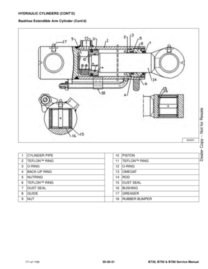 Bobcat B730 B750 B780 Backhoe Loader Service Manual - Image 7