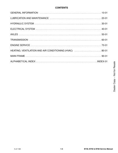 Bobcat B730 B750 B780 Backhoe Loader Service Manual - Image 3