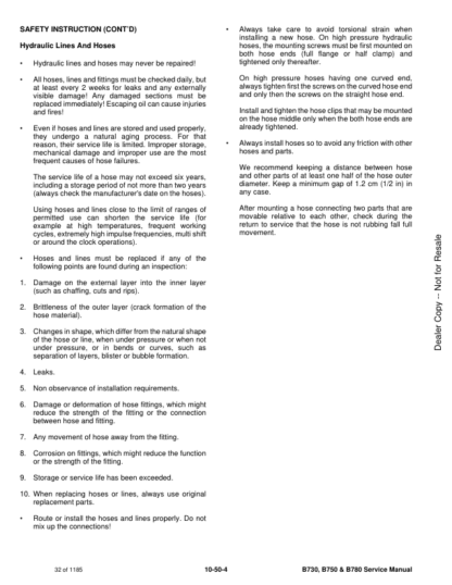 Bobcat B730 B750 B780 Backhoe Loader Service Manual - Image 11