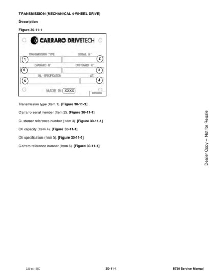 Bobcat B730 Backhoe Loader Service Manual - Image 8