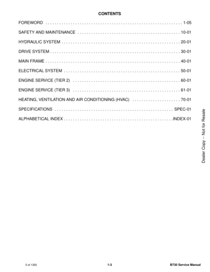 Bobcat B730 Backhoe Loader Service Manual - Image 3