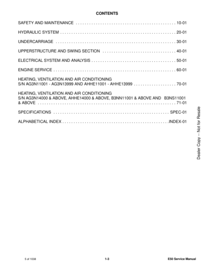 Bobcat E50 Compact Excavator Service Manual - Image 3