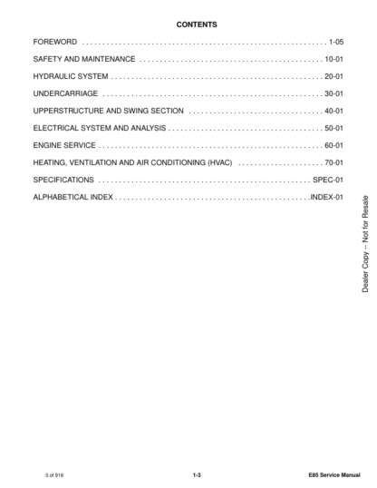 Bobcat E85 Excavator Service Manual - Image 3