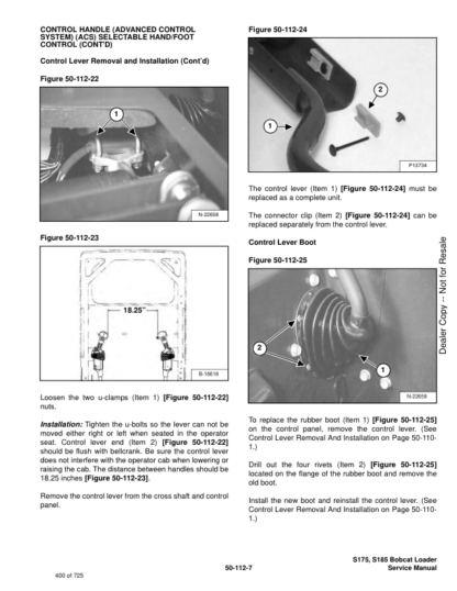 Bobcat S175 S185 Skid-Steer Loader Service Manual 517-519 - Image 13