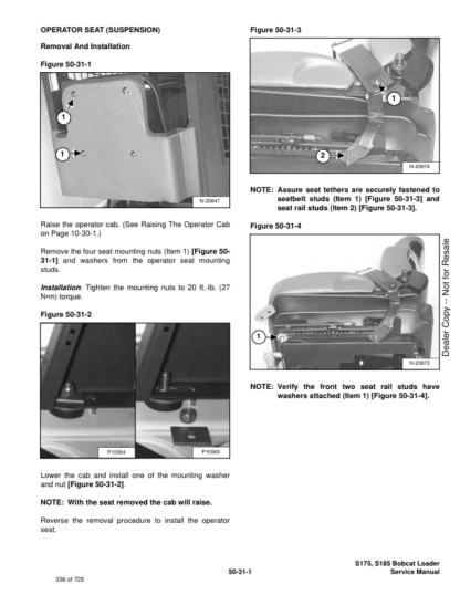 Bobcat S175 S185 Skid-Steer Loader Service Manual 517-519 - Image 12