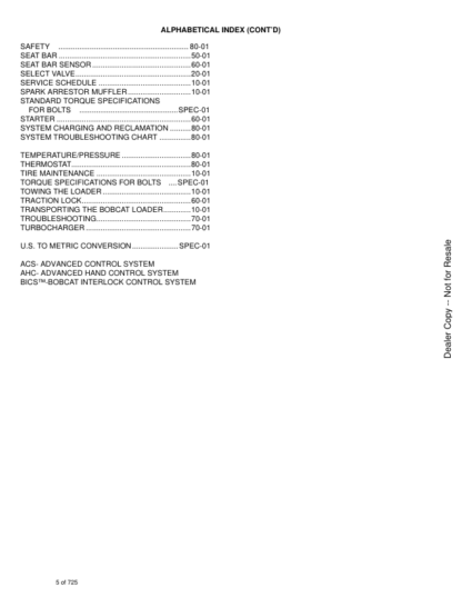 Bobcat S175 S185 Skid-Steer Loader Service Manual 517-519 - Image 4