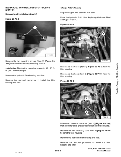 Bobcat S175 S185 Skid-Steer Loader Service Manual 5250-5253 - Image 10