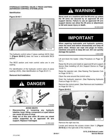 Bobcat S175 S185 Skid-Steer Loader Service Manual 5250-5253 - Image 9
